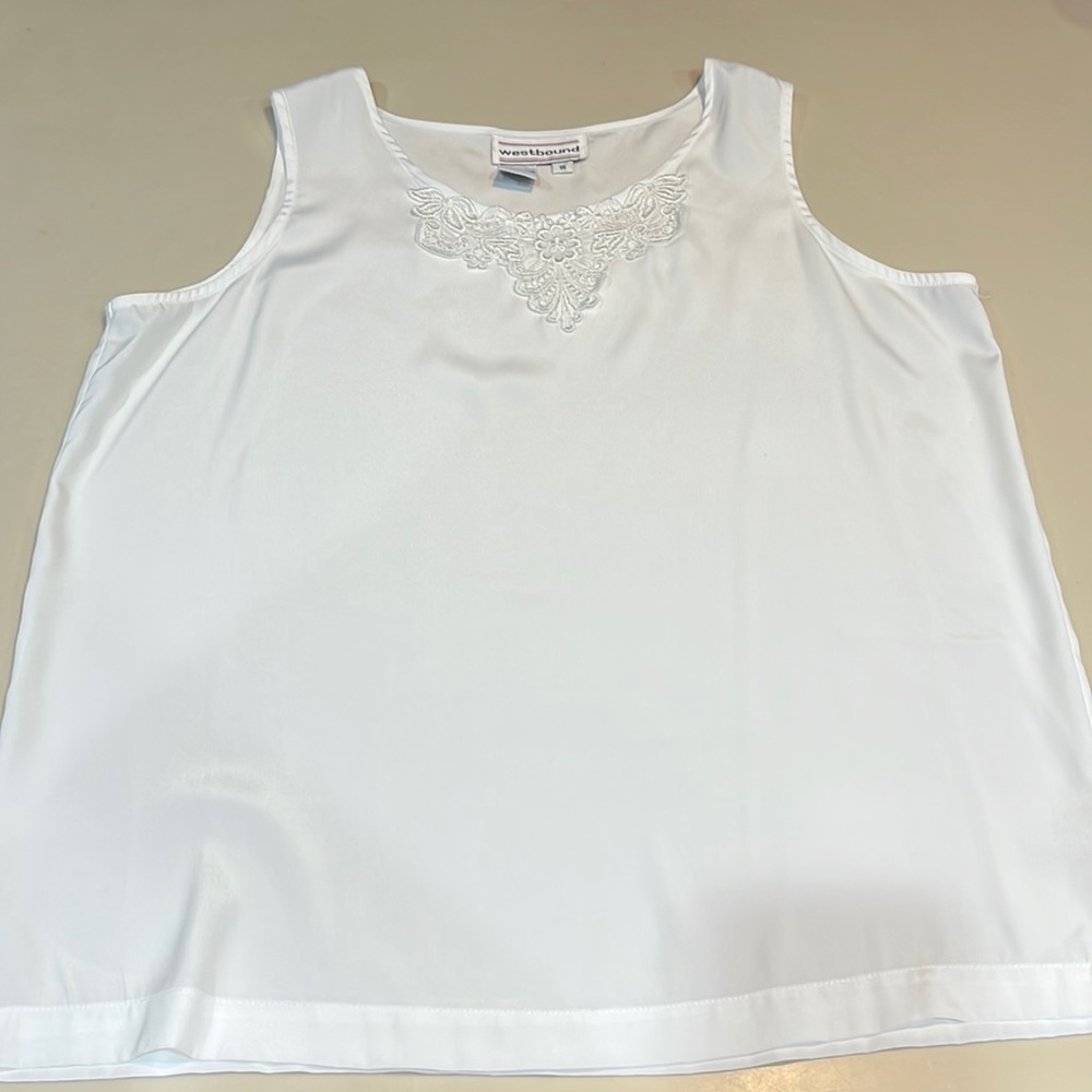 Westbound white  sleeveless shell size 14